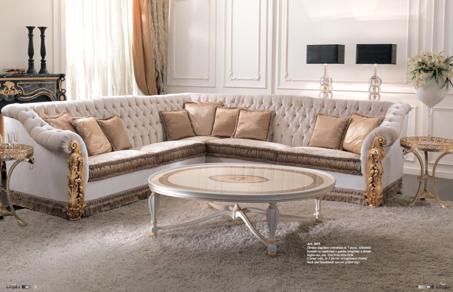 Угловой диван в классическом стиле