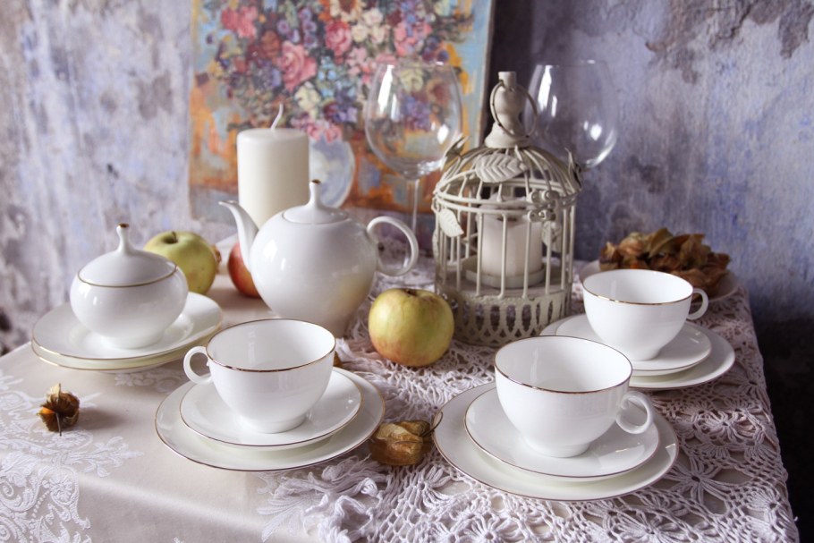 Сервиз чайный яблочко золотой кант 6 персон 20 предметов арт 81.21494.00.1