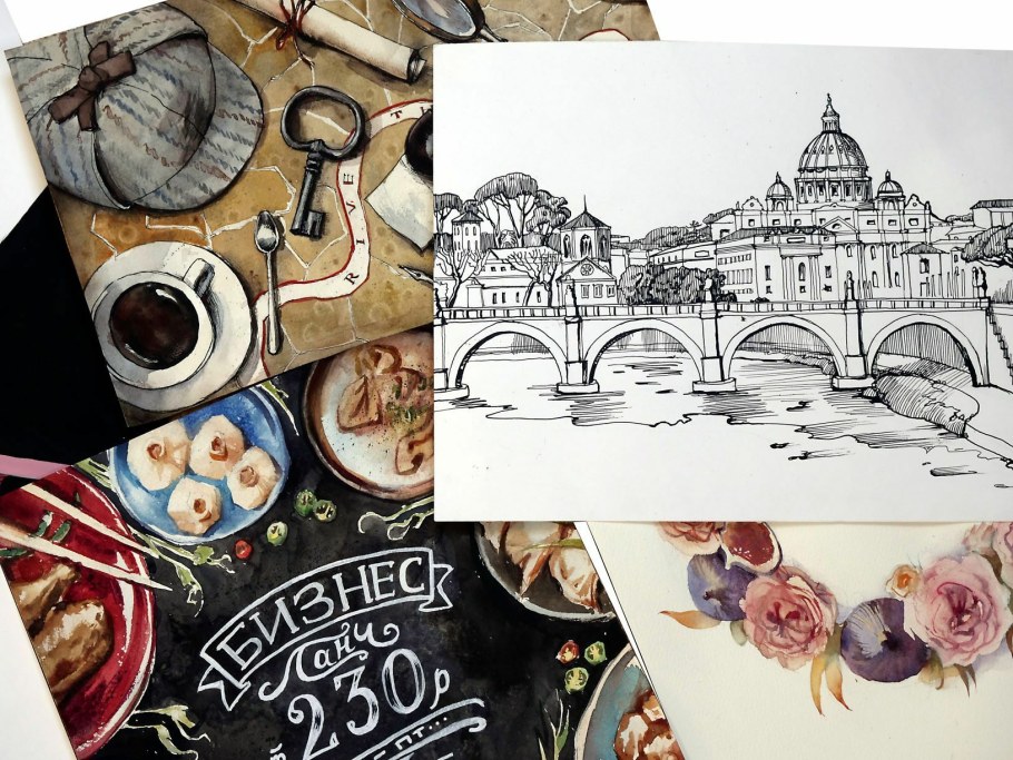 Ольга Каминская интерьерный скетч