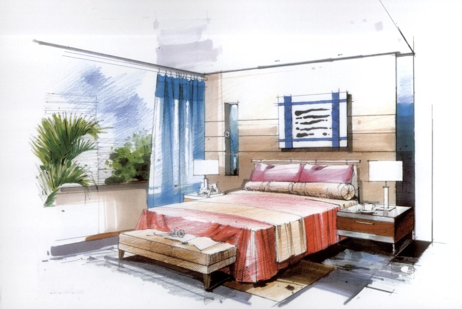 Скетч интерьер в прокриэйт