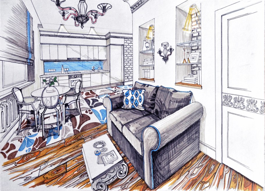 Эскиз интерьера