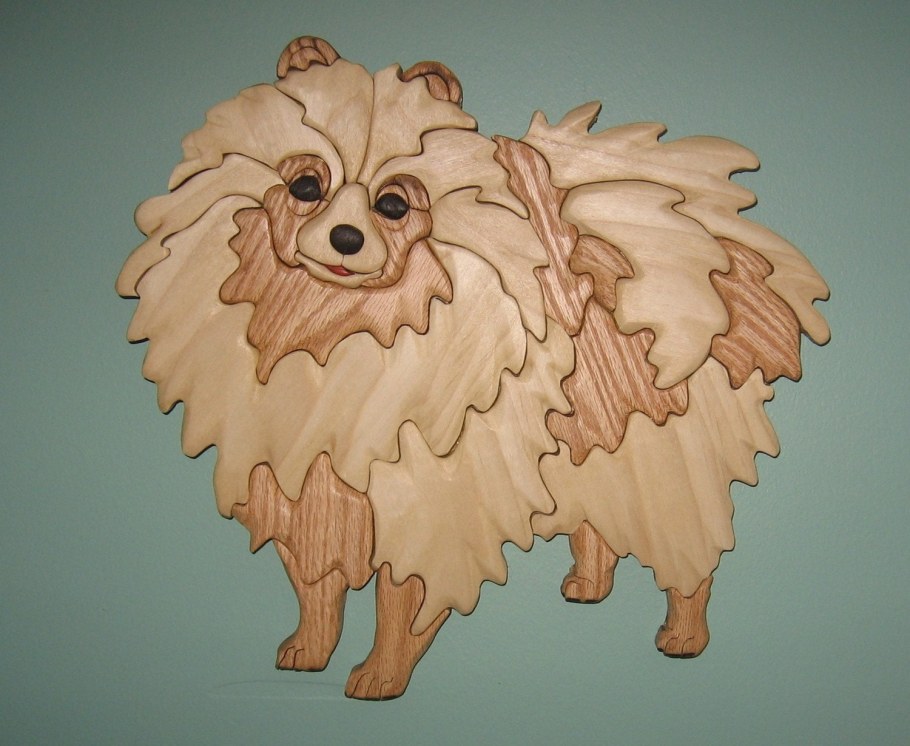 Деревянная мозаика интарсия рыбка