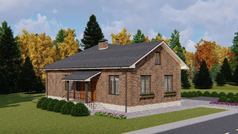 Одноэтажный дом на две семьи