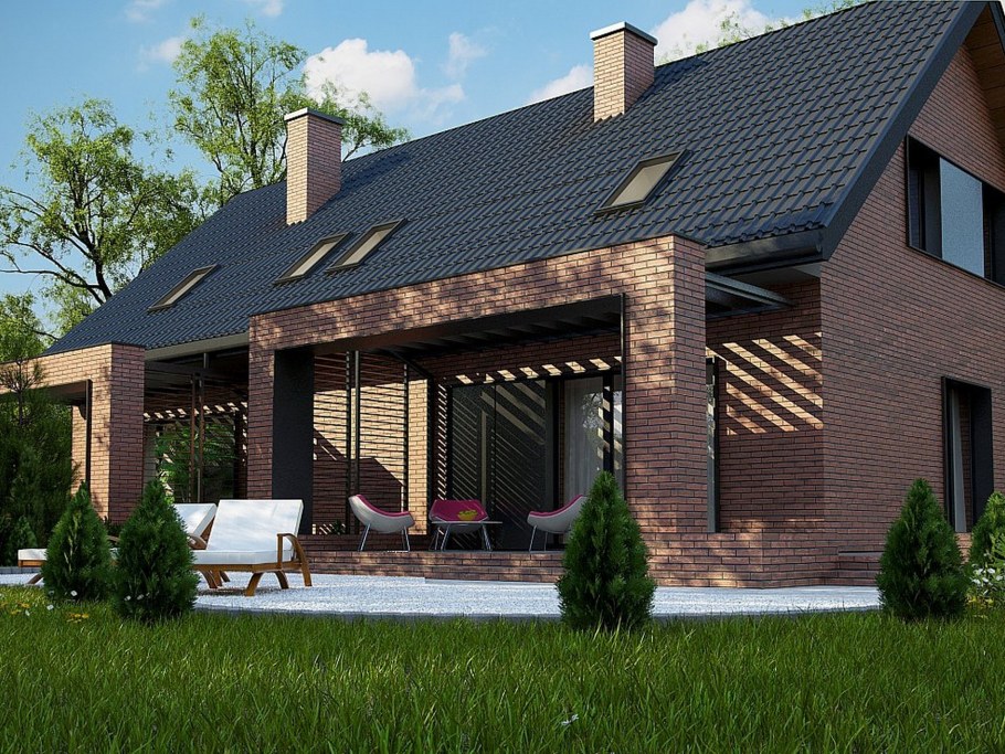 Дом кирпичный мансардный дом 100 кв