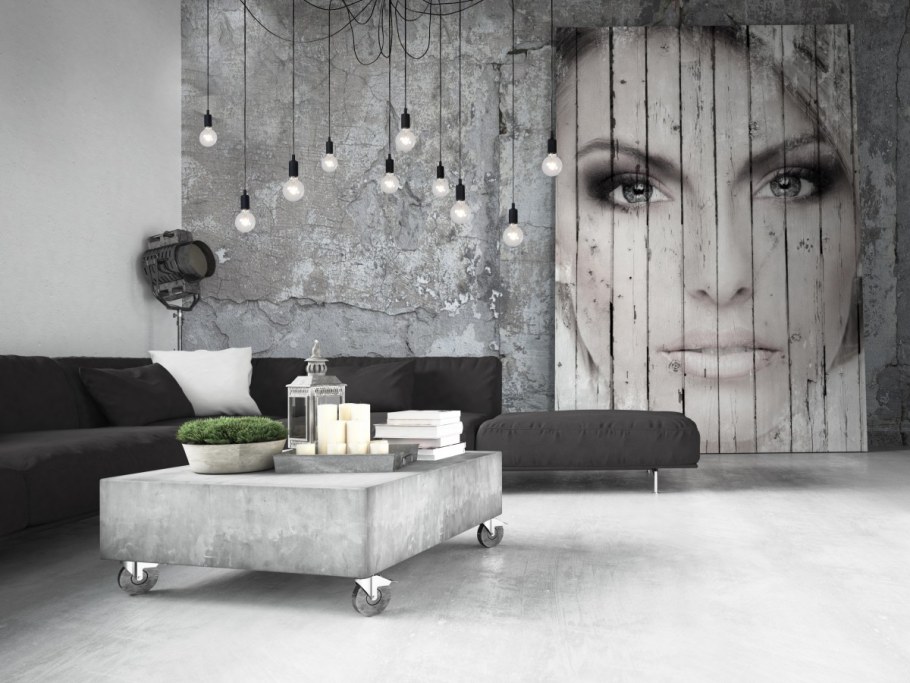 Гостиная с элементами лофт