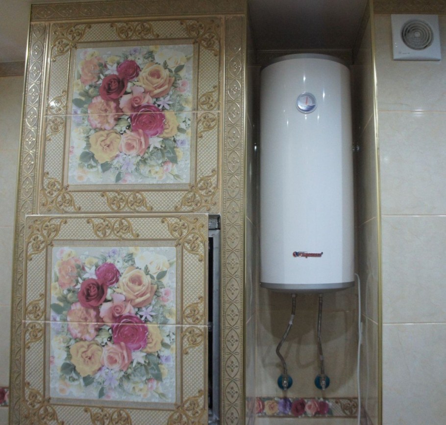 Шкаф для водонагревателя в ванной