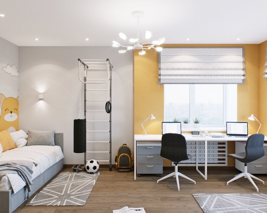 Цветовая гамма детской комнаты для разнополых