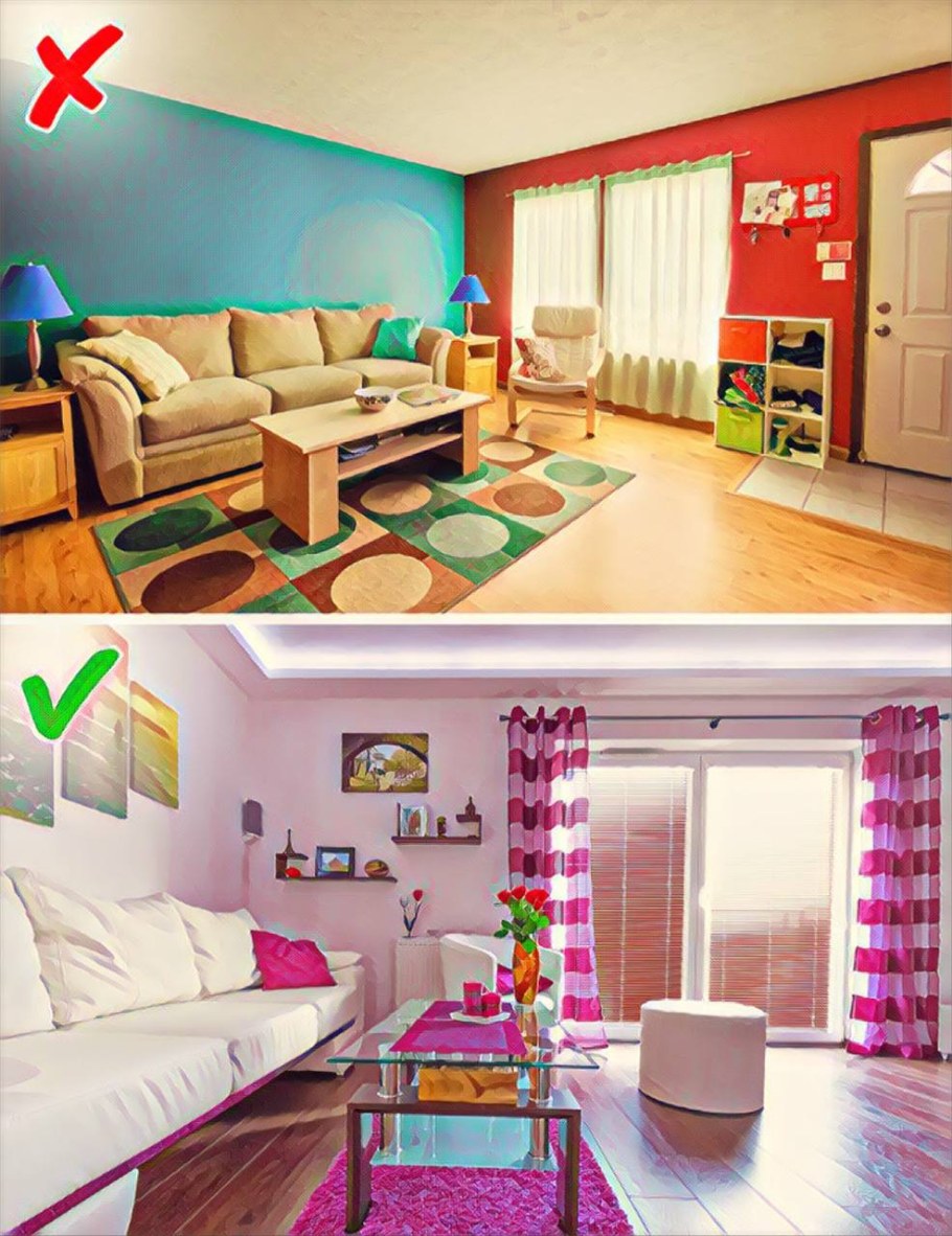 Неудачные цветовые решения в интерьере