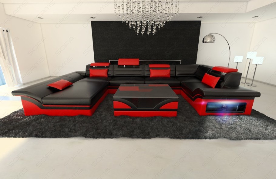 Полукруглый диван кожаный