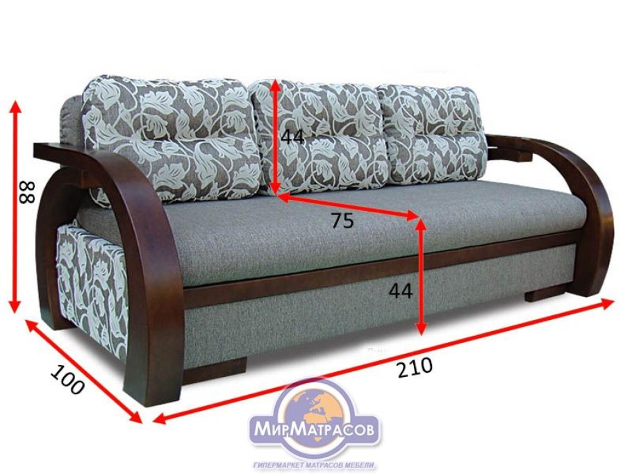 Диван прямой Фаворит (мокко)