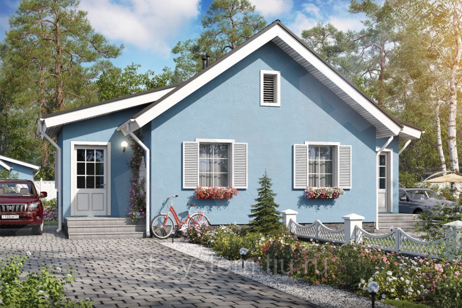 Оранжевый фасад дома