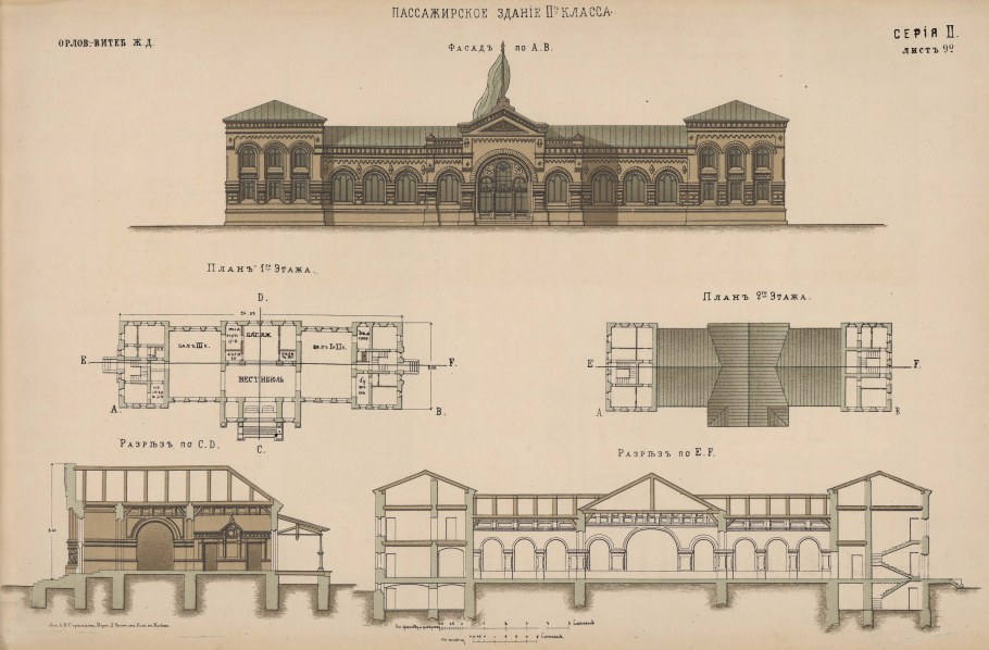 Витебский вокзал фасад чертеж