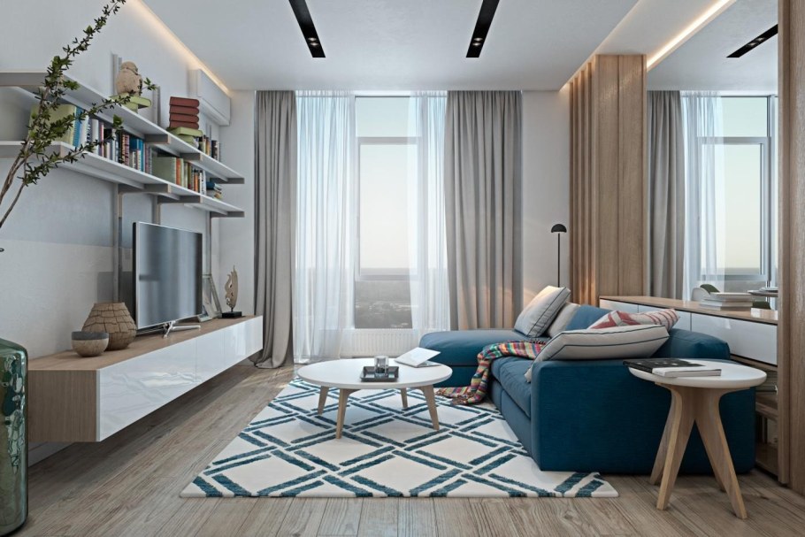 Зал в скандинавском стиле