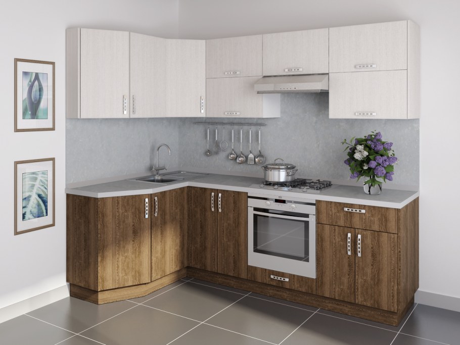 Кухня зеленая с черным