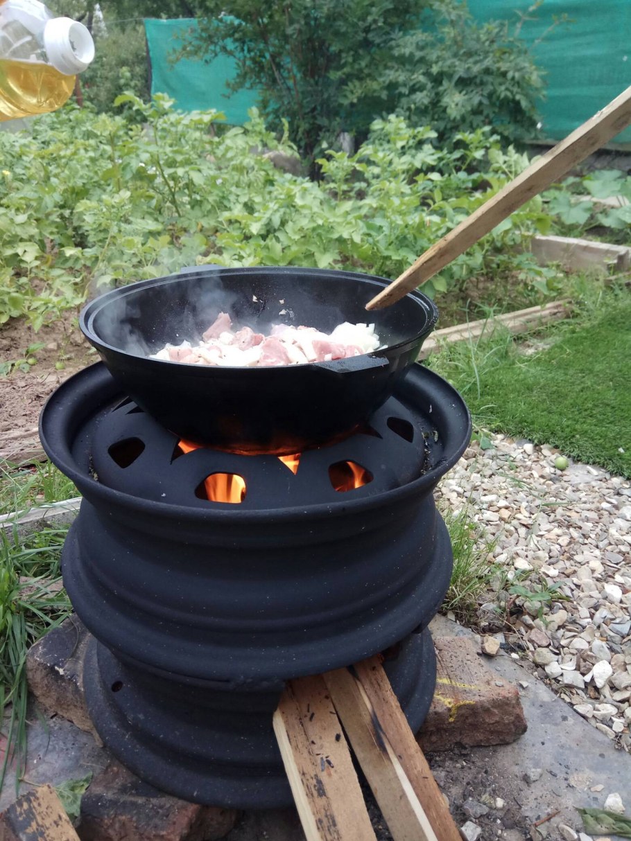 Мангал из автомобильных дисков