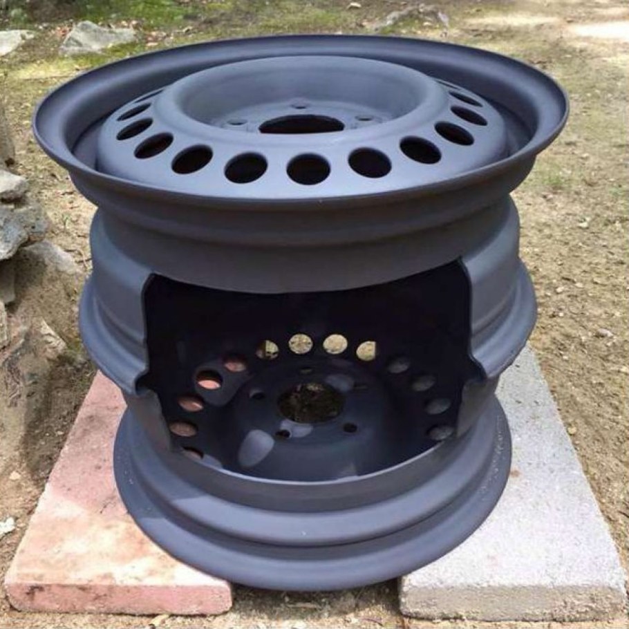 Печка из автомобильных дисков