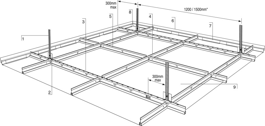 Подвесной потолок Армстронг высота от потолка