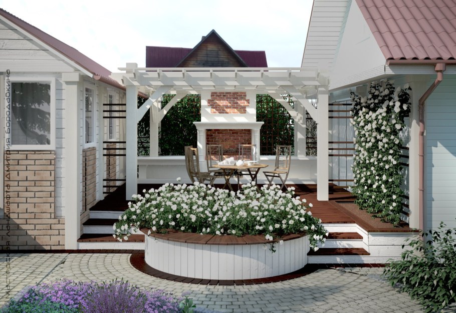 Палисадник в стиле Модерн