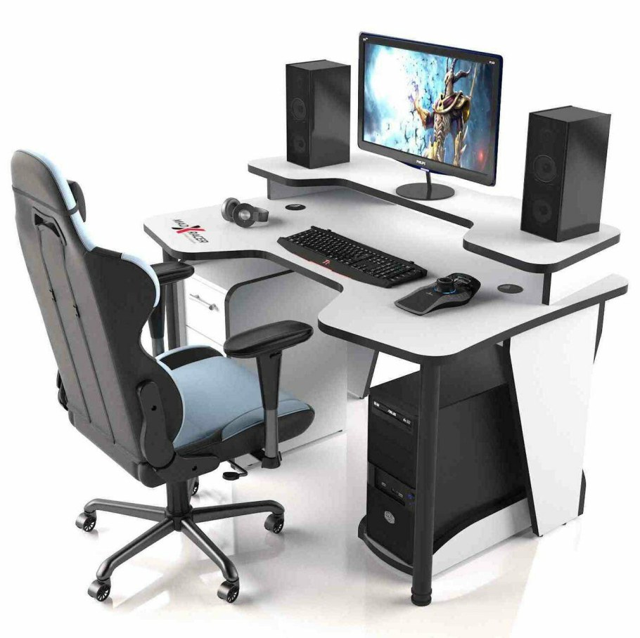 Стол MADXRACER Comfort gt12n/White-b