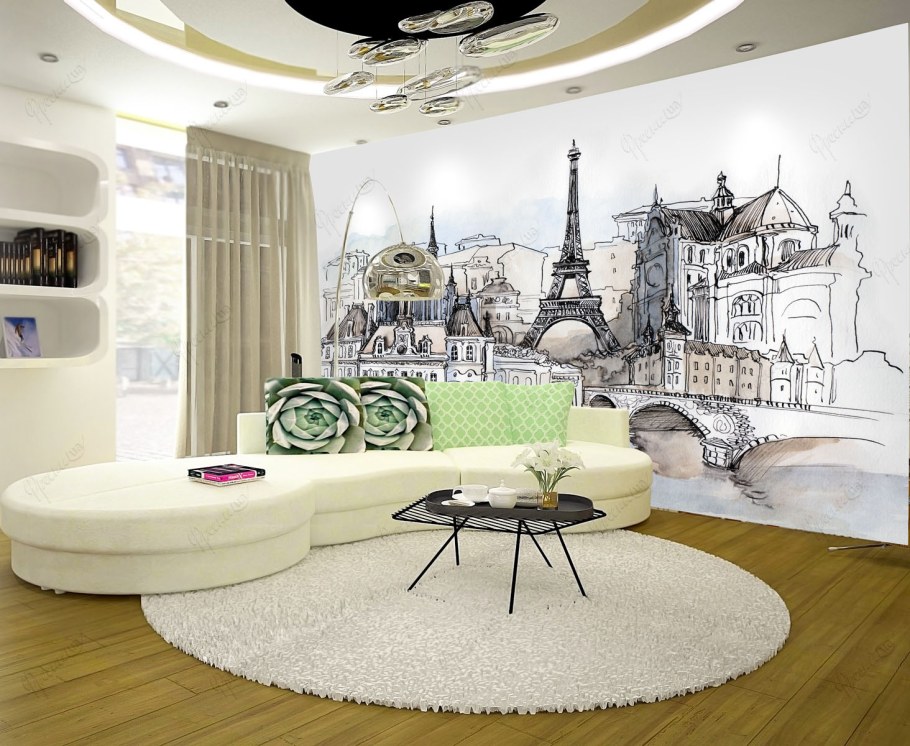 Черные фотообои в интерьере