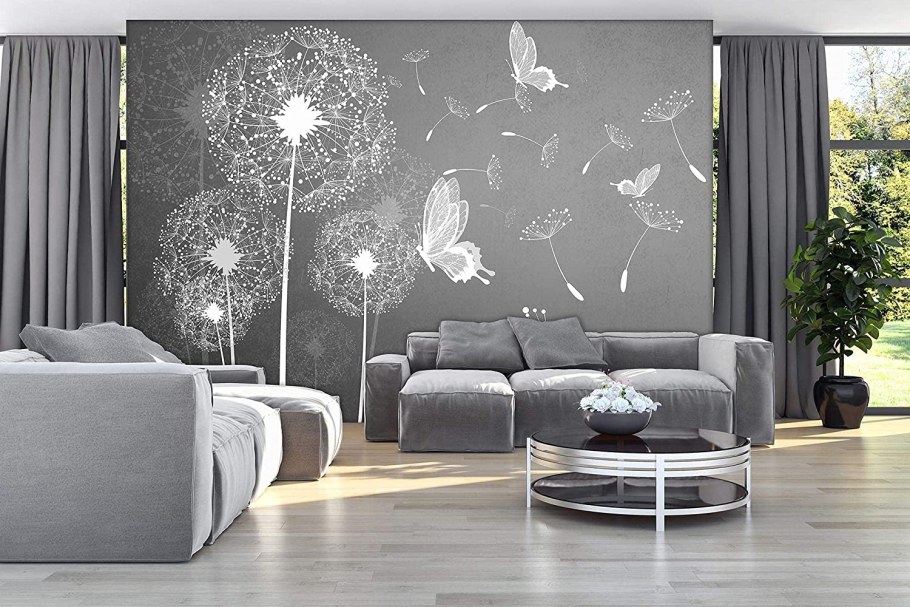 Модные фотообои 2022 для гостиной