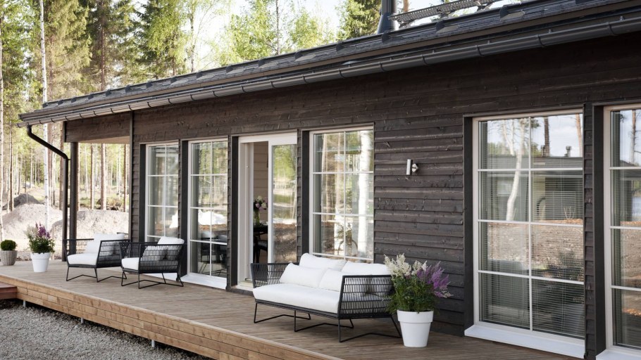 Веранда загородного Скандинавия