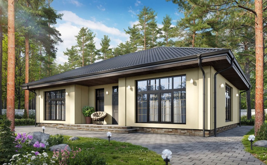 Проект бани Шале из клееного бруса