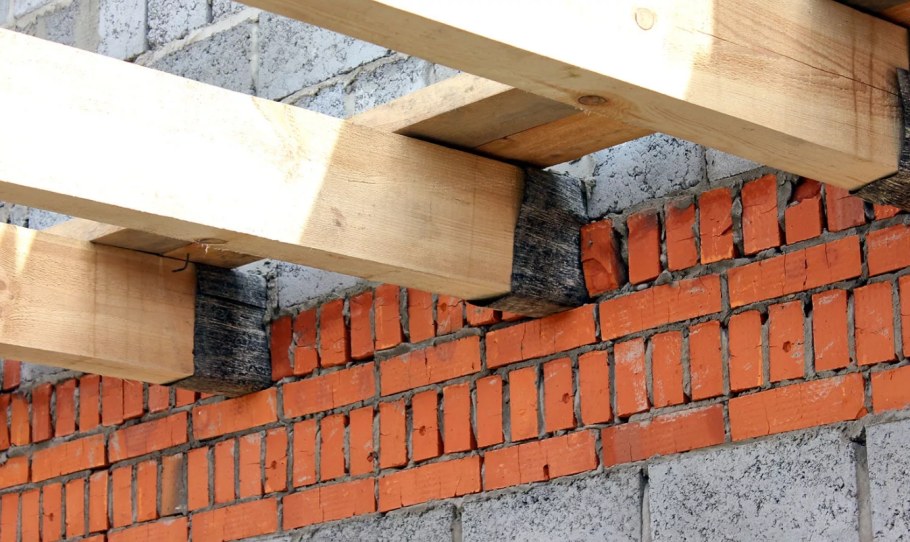 Опора бруса к армопоясу