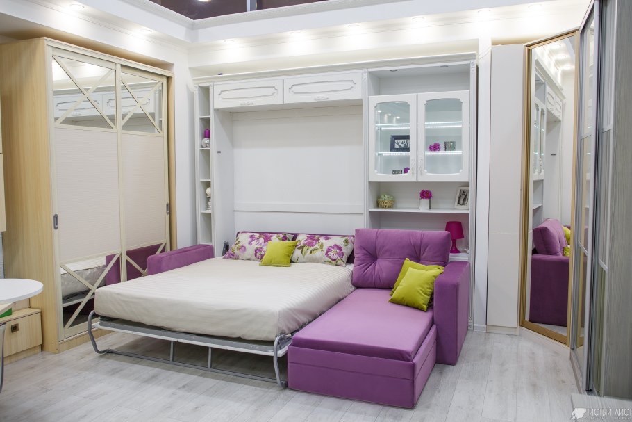 Шкаф-кровать диван трансформер TRANSMEB блюз