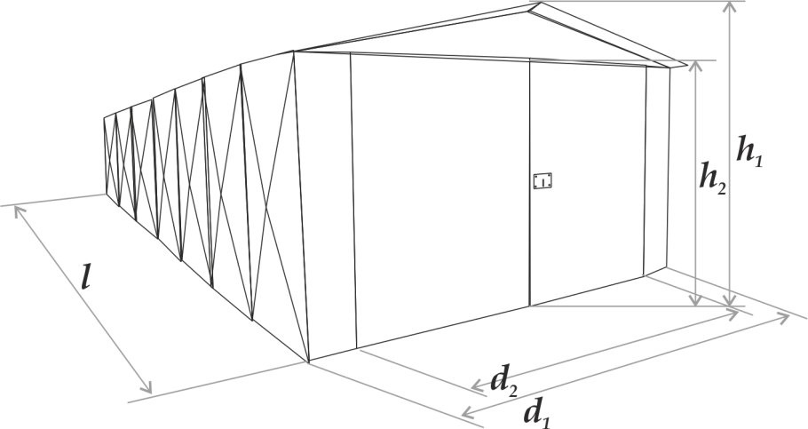 Чертеж металлического гаража 6х10