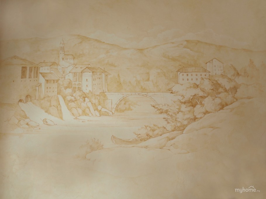 Роспись стен по сырой штукатурке