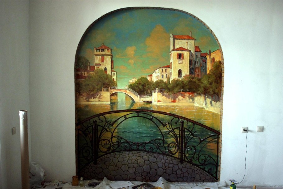 Казеиново-известковыми красками фреска