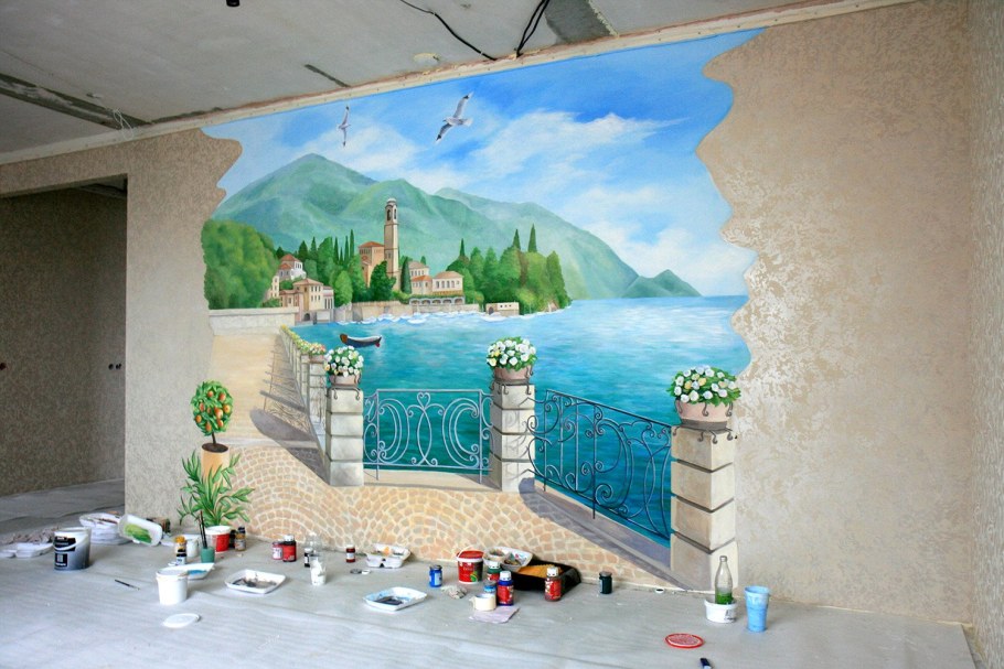 Фреска на стену из декоративной штукатурки каталог