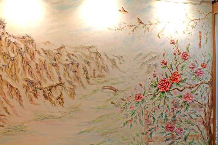 Изображение написанное красками по сырой штукатурке