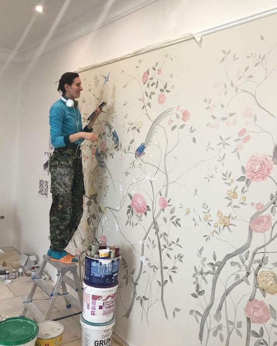 Панно жидкими обоями