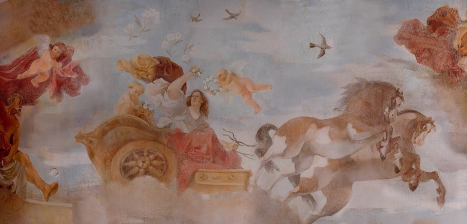 Настенная живопись водяными красками по сырой штукатурке