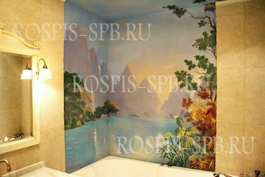 Венецианская штукатурка с фреской