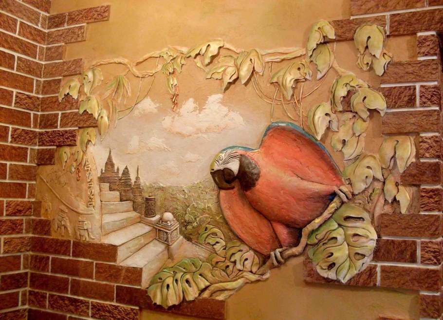 Нанесение фрески на стену