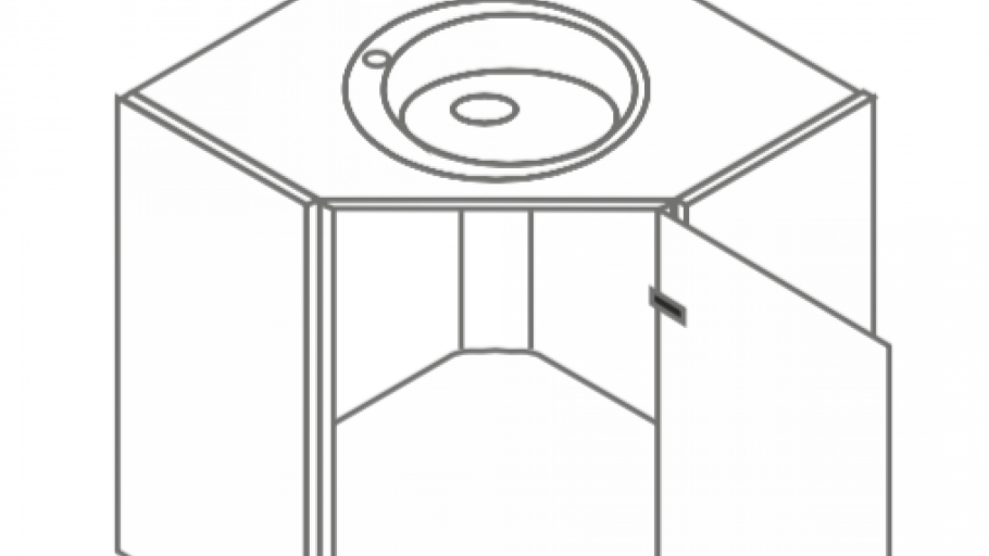 Стол ФП-20 под мойку врез угл 1дв л/пр 900