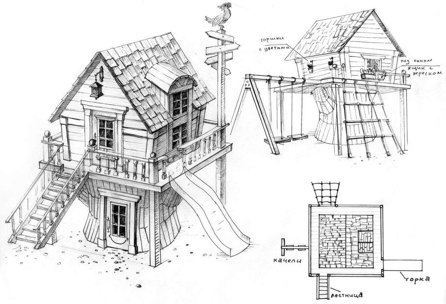 Чертеж игрового домика
