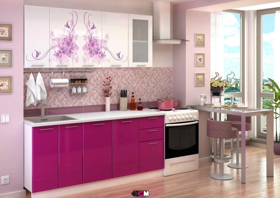 Кухонный гарнитур "Стендмебель" с фотопечатью 1,8