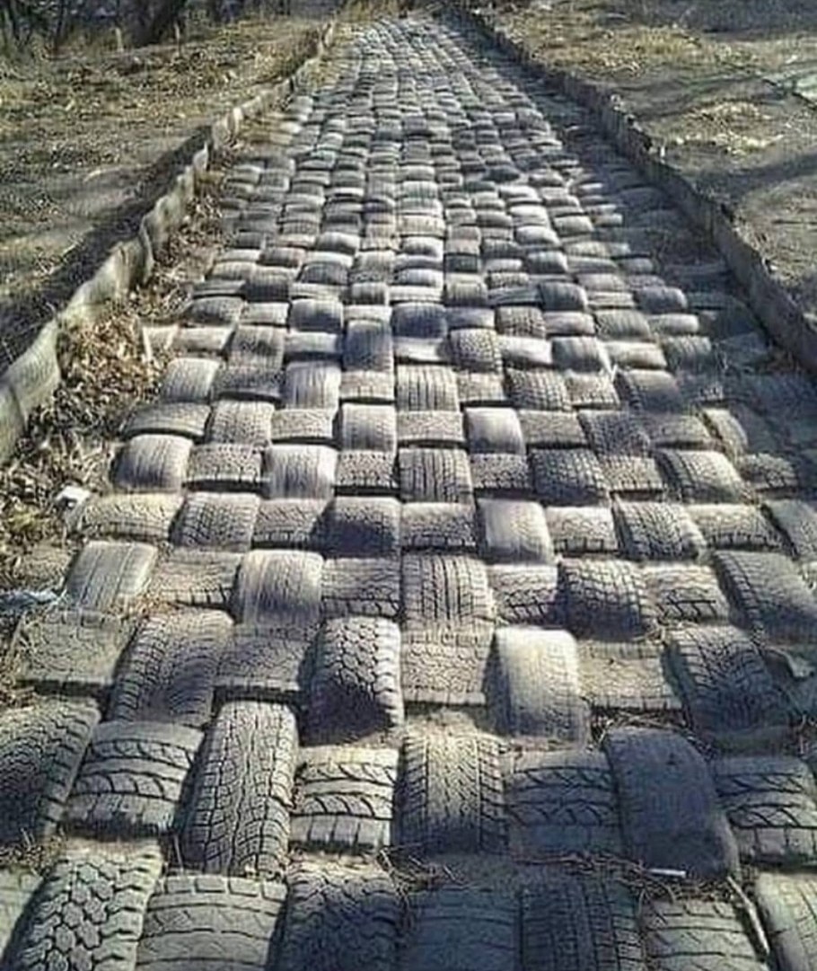 Дорожки из старых покрышек