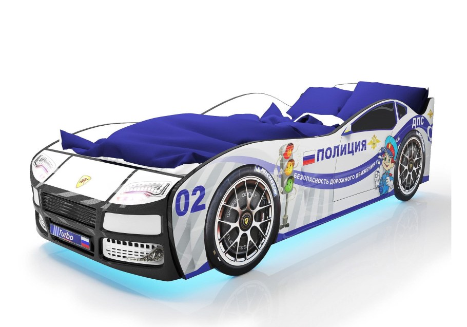 Кровать машина "турбо белая 2"