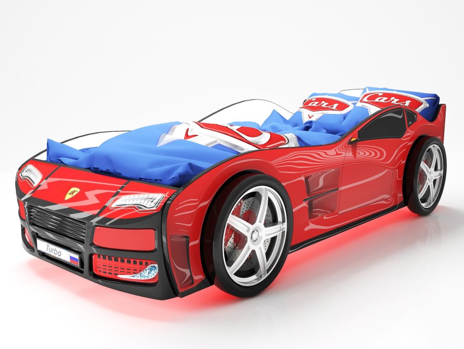 Кровать машина "турбо белая 2"