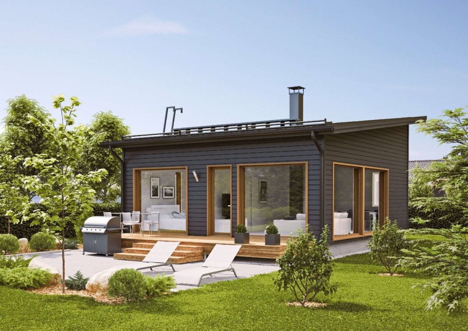 Tiny House с односкатной крышей