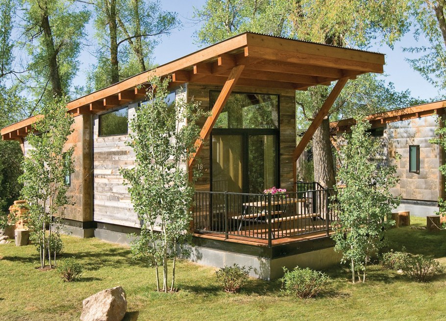 Дом в стиле Шале с односкатной крышей