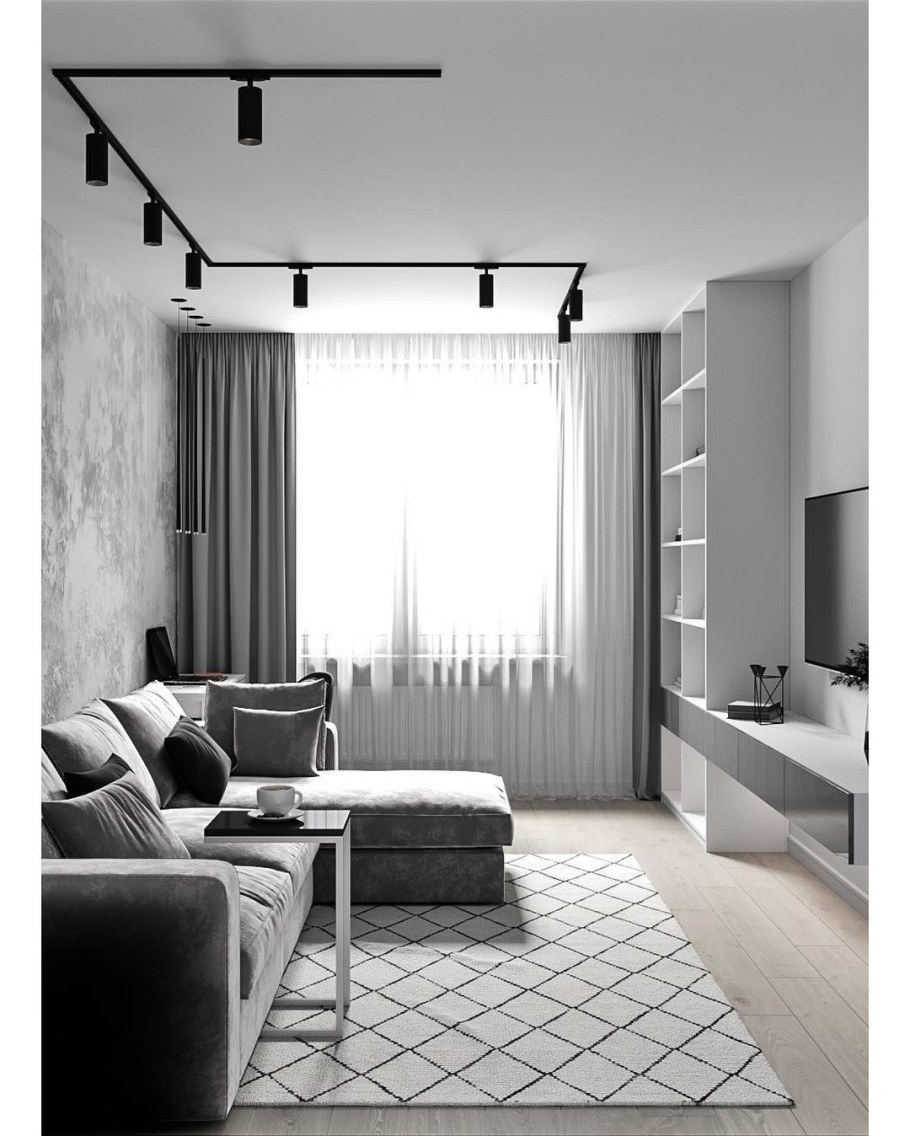 Черная стена в спальне