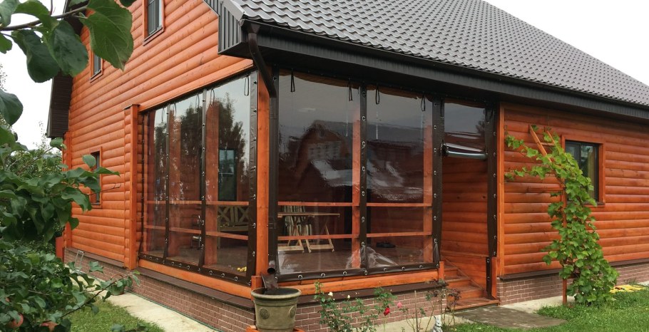 Пергола со шторами