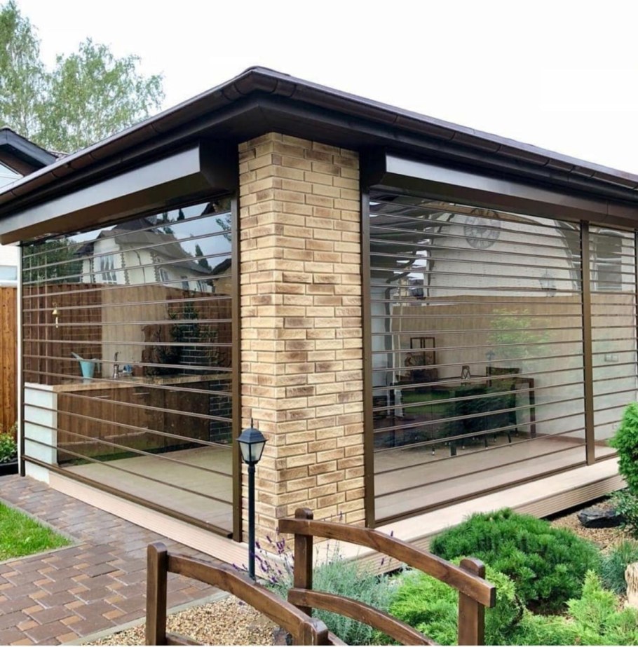 Шторы плиссе на веранду