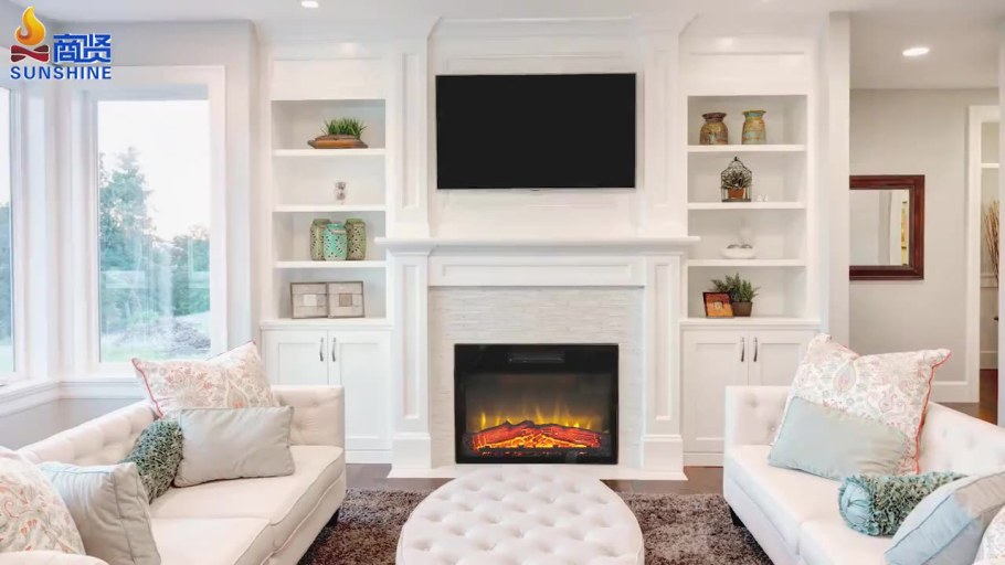 Камин встроенный в шкаф